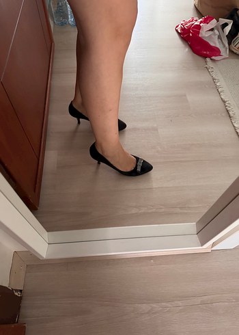 Siyah Tokalı Stiletto Kadın Ayakkabı