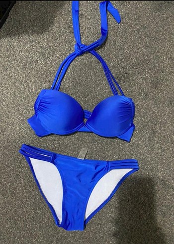 Mavi Strappy Bikini Takımı
