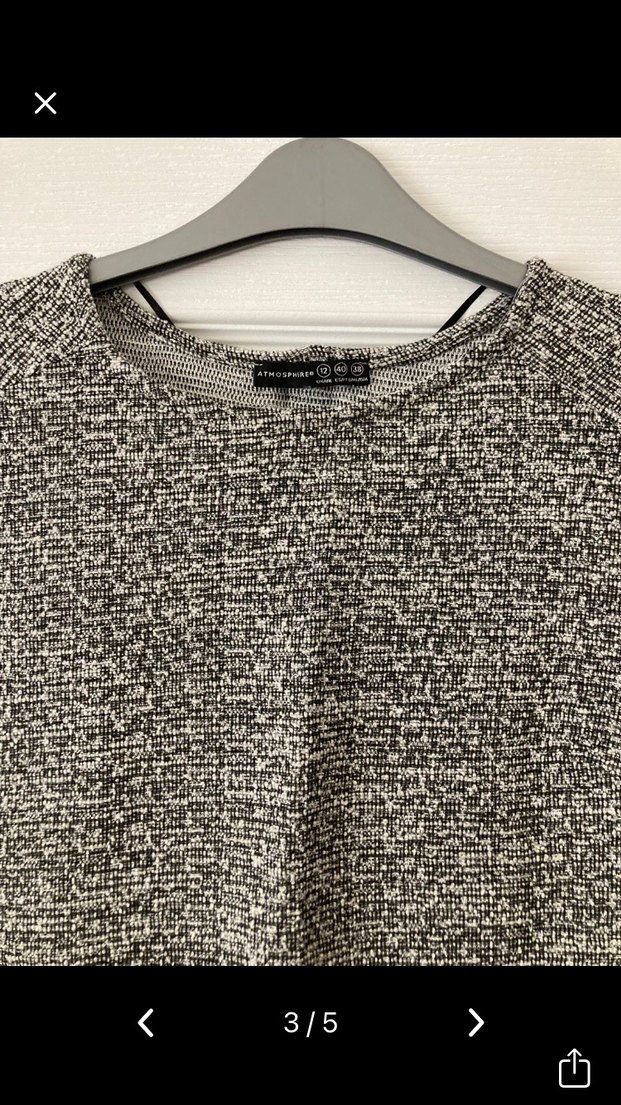 Gri Kısa Kollu Örgü Kadın Tişört - Görsel 3