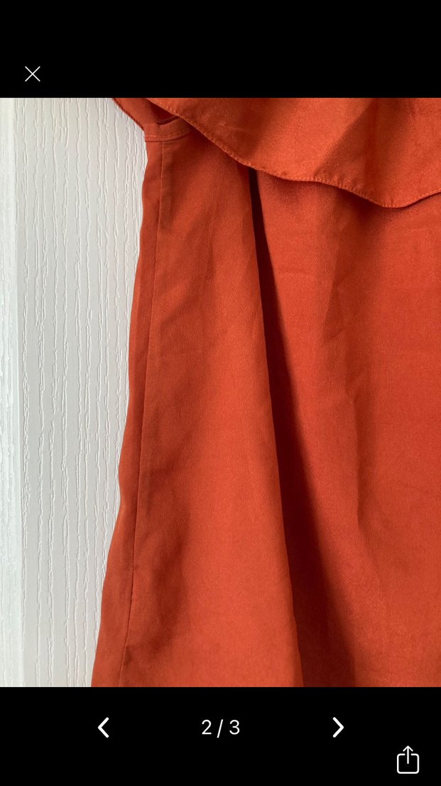 Turuncu Straplez Bluz - Görsel 2