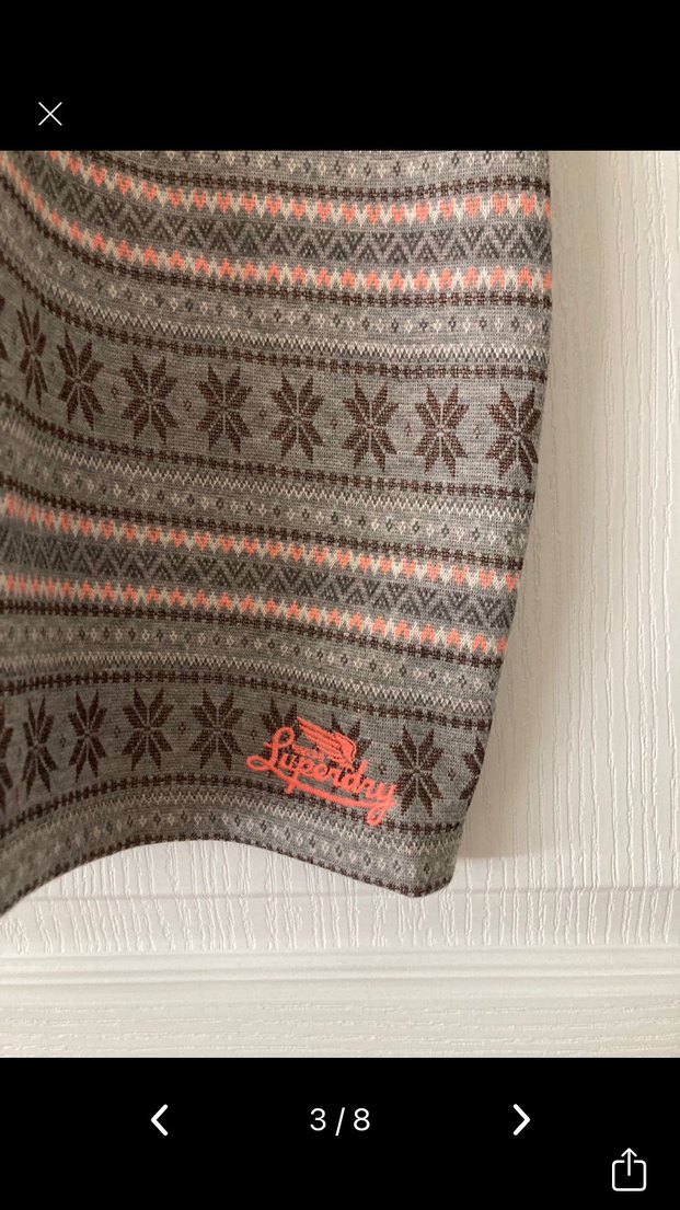 Superdry Gri Bohem Desenli Triko Elbise - Görsel 4