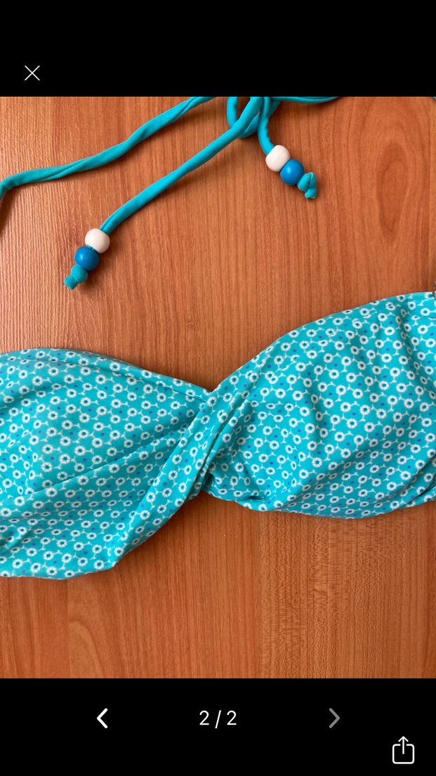 Turkuaz Zincir Detaylı Bohem Bikini Üstü - Görsel 2