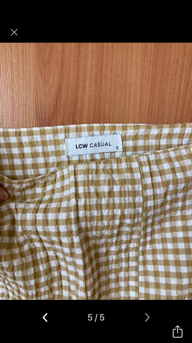 Bej Pileli Keten Mini Etek - Görsel 5