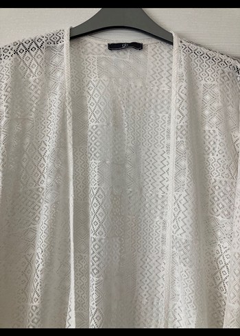 Yazlık Pareo Uzun Beyaz Bohem Kadın Hırka - Görsel 3