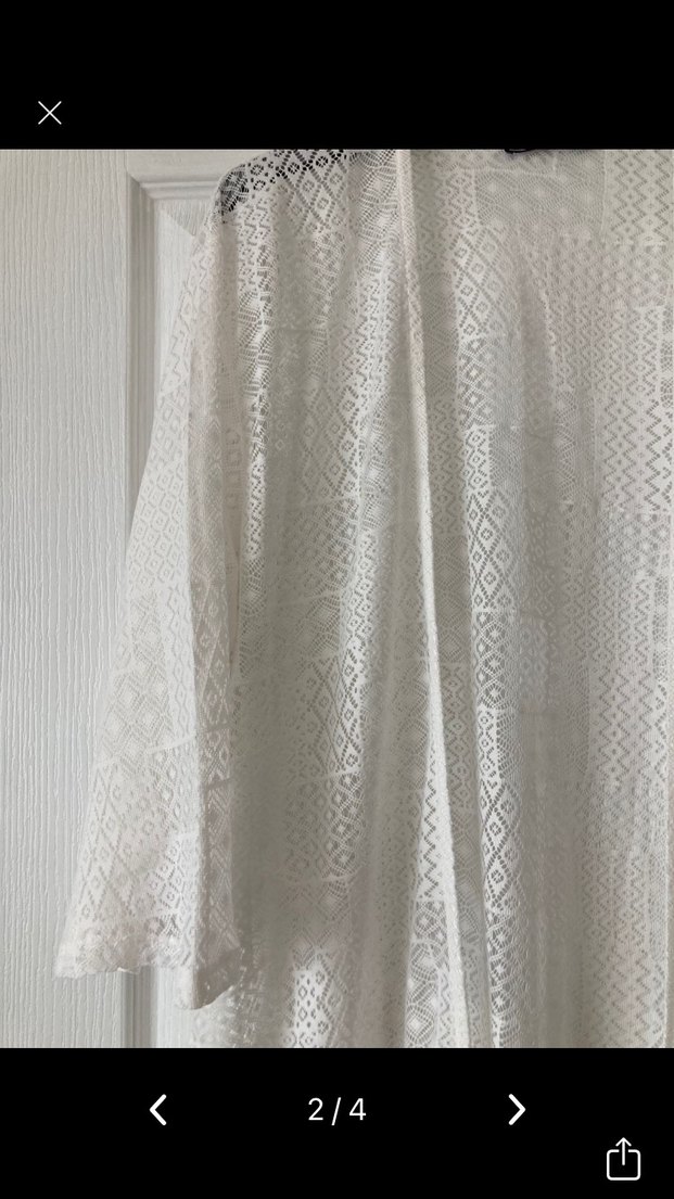 Yazlık Pareo Uzun Beyaz Bohem Kadın Hırka - Görsel 2