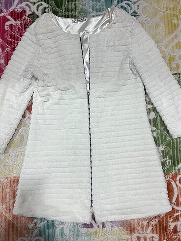 Beyaz peluş tunik