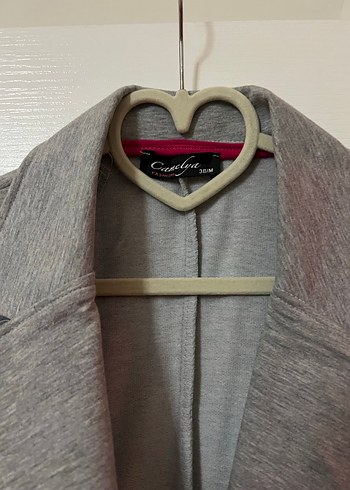 Gri ve Pembe Renkli Kadın Uzun Ceket - Görsel 5