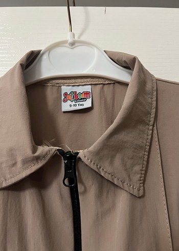 Bej Çocuk Keten Ceket, Uzun Kollu, Düğmeli - Görsel 4