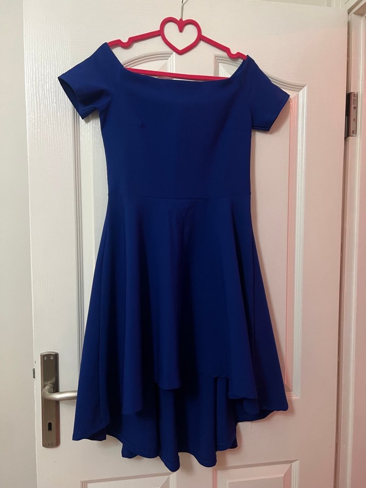 Mavi Midi Drapeli Kadın Elbise - Görsel 2