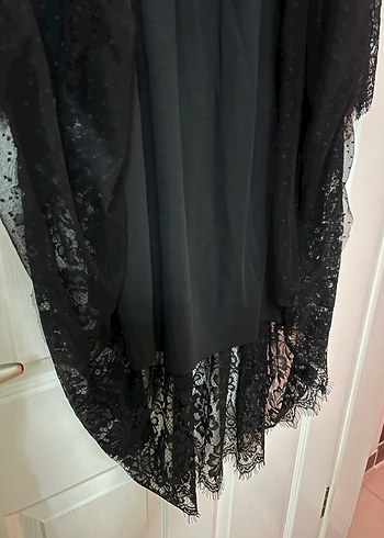 Siyah Dantelli Midi/Uzun Elbise-Gotik/Romantik Stil - Görsel 6