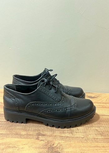 Siyah Bağcıklı Oxford Ayakkabı (Tırtıklı Taban) - Görsel 2
