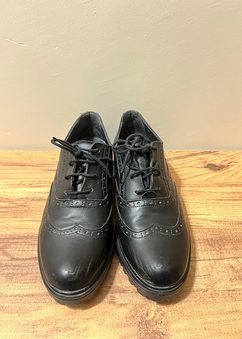 Siyah Bağcıklı Oxford Ayakkabı (Tırtıklı Taban) - Görsel 3