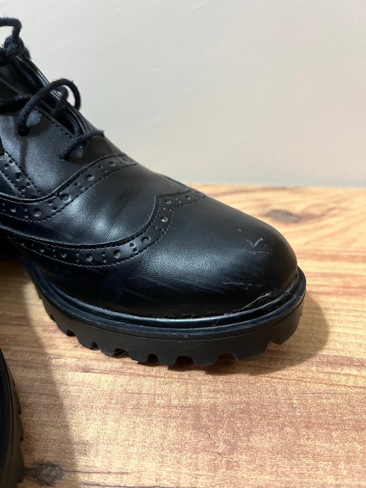 Siyah Bağcıklı Oxford Ayakkabı (Tırtıklı Taban) - Görsel 5