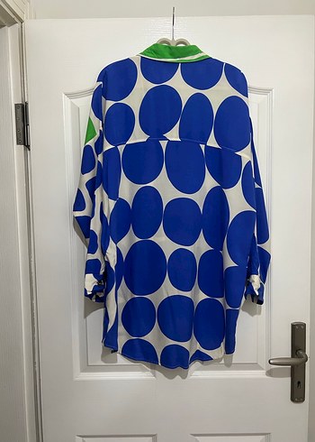 Canlı Desenli Oversize Kadın Gömlek - Görsel 5