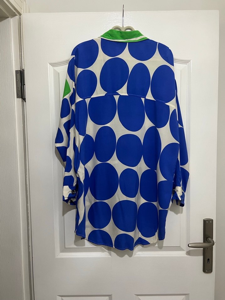 Canlı Desenli Oversize Kadın Gömlek - Görsel 5