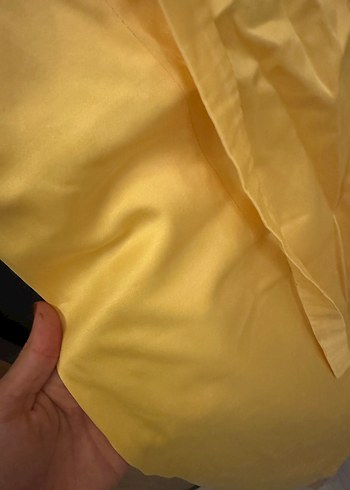 Sarı Midi Kemerli Kadın Elbise - Görsel 3