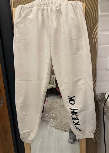 Beyaz Baskılı  Spor Eşofman Altı - Görsel 3