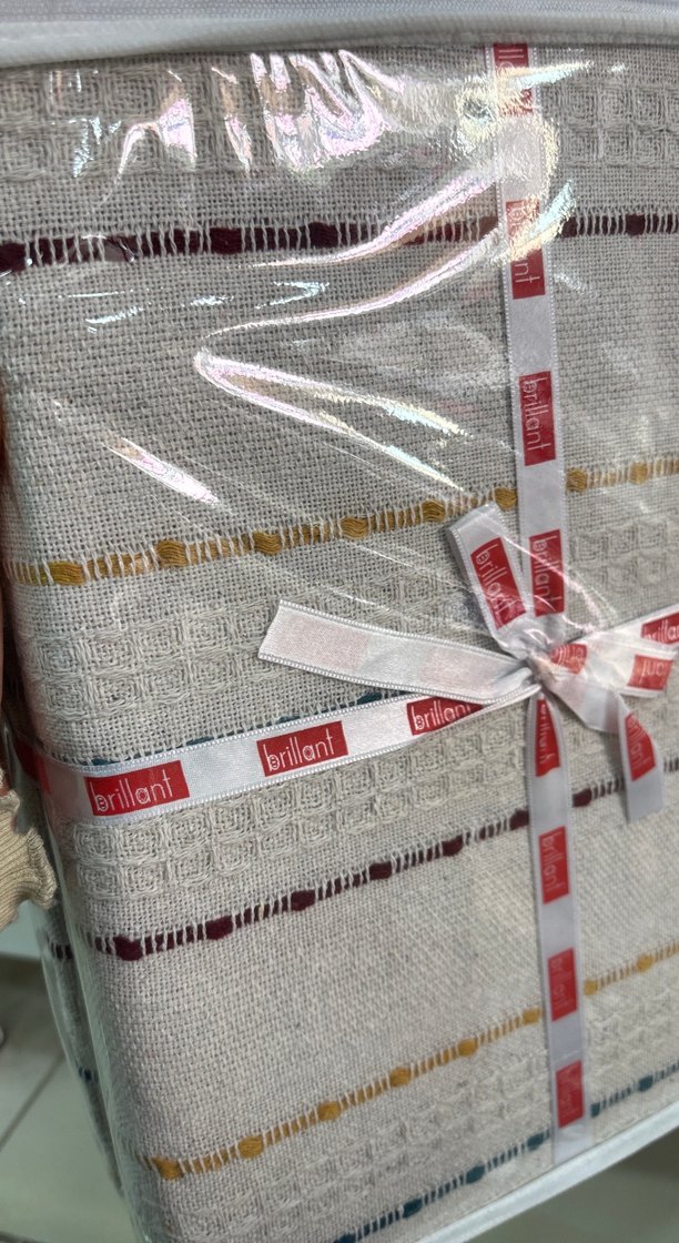 brilliant Beyaz Gri Desenli 190x235 ince pike battaniye - Görsel 2