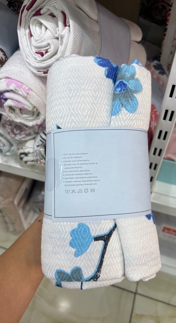 Mavi Çiçek Desenli Madame Coco Pike - Görsel 2