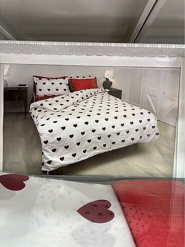 Beden Tek kişilik Kutulu Kalpli Nevresim takımı