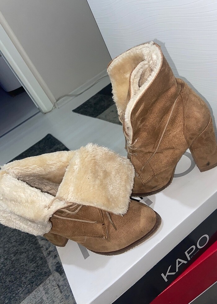 Dışı süet içi tüylü Bot - Görsel 2