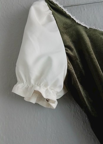 Zara Dantel Detaylı Vintage Straplez Bluz