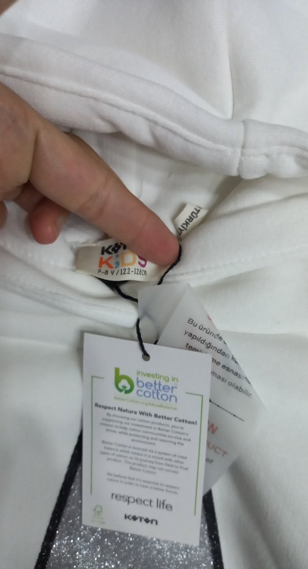 Kapüşonlu Beyaz Kız Çocuk Sweatshirt - Görsel 4