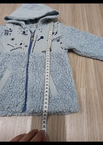 9-12 Ay Beden gri Renk Kapüşonlu Gri pelus çeket
