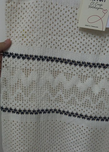 Nakışlı krem Uzun Bohem Elbise - Görsel 3