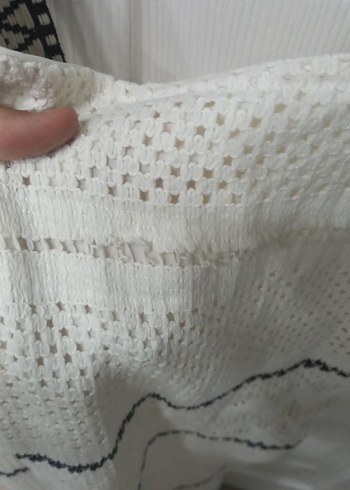 Nakışlı krem Uzun Bohem Elbise - Görsel 5