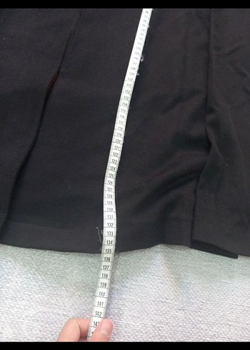 Kemerli Siyah Uzun Kadın Kaban - Görsel 8