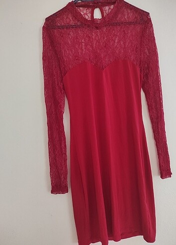 38 Beden Bordo mini elbise