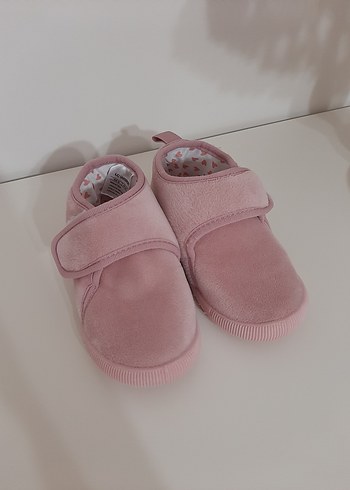 Kız Çocuk Pembe Sıcak Terlik Velcro