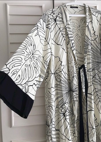 xl Beden Uzun Desenli Bohem Kadın Kimono