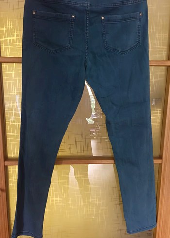 Diğer Kadın Parlak Mavi Elastik Denim Pantolon