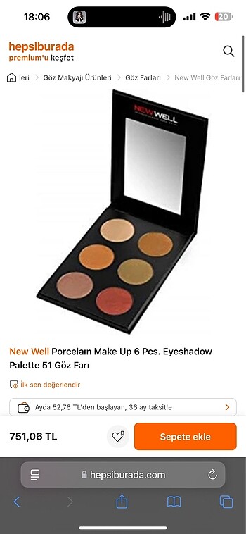 New well porcelain makeup palette