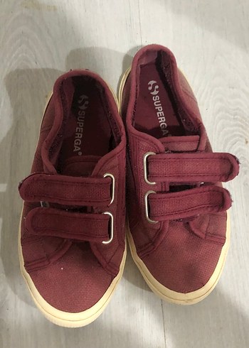 Superga Kadın Bordo Cırt Cırtlı Spor Ayakkabı