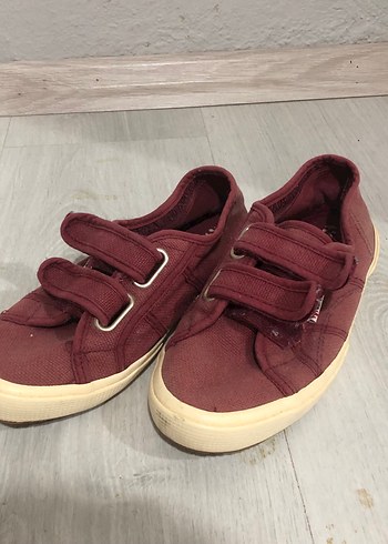 Kadın Bordo Cırt Cırtlı Spor Ayakkabı