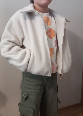 Bej Fermuarlı çoçuk Ceket - Görsel 5