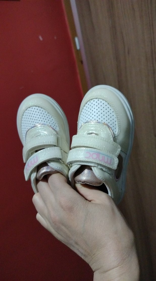 Kız Çocuk Beyaz Cırt Cırtlı Spor Ayakkabı - Görsel 5