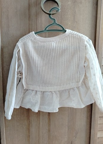 Zara Nakışlı Triko Bohem Kız Bluzu