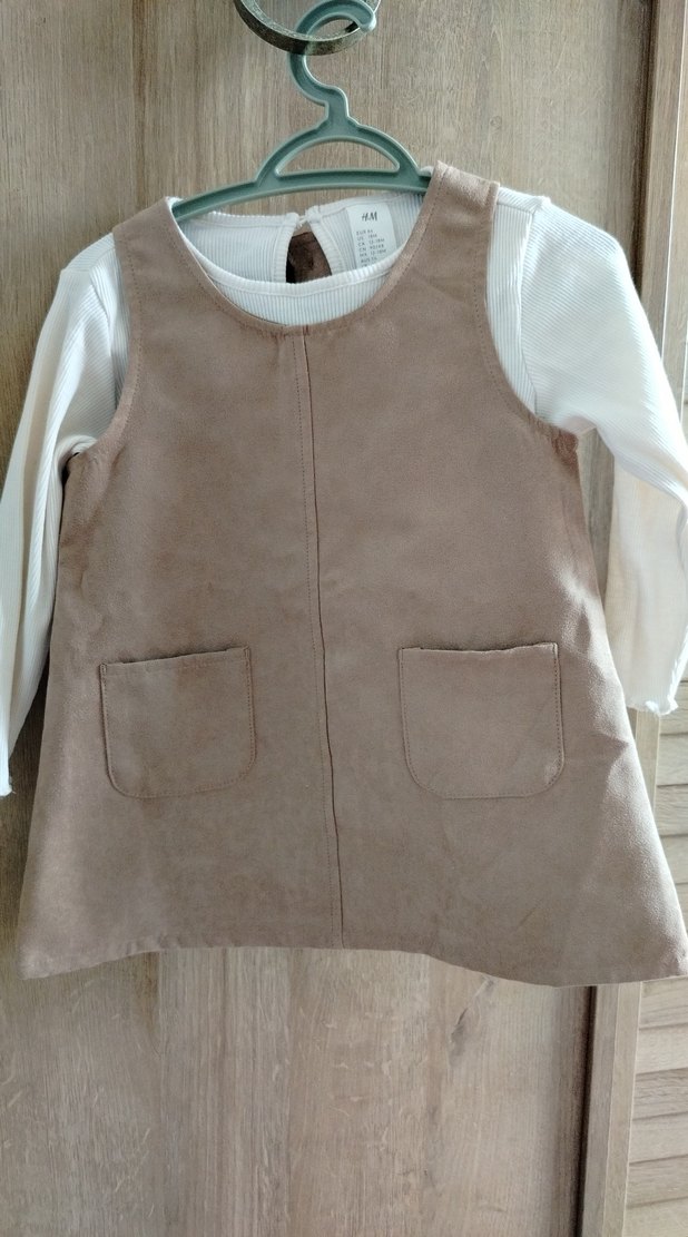 Kız Çocuk Beyaz Uzun Kollu Keten Bluz takım - Görsel 3