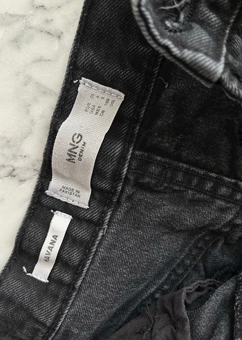 36 Beden siyah Renk Mango Gri Siyah Denim Pantolon