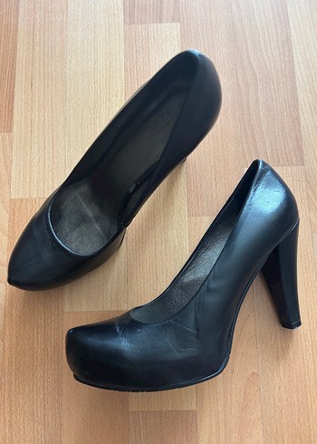 39 Beden Siyah Platform Topuklu Kadın Stiletto