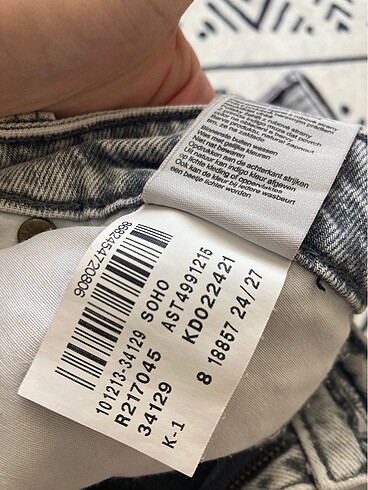 xs Beden gri Renk mavi jeans gri mom jean