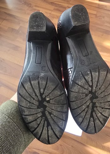 Deri, Kahverengi Yılan Desenli Topuklu Kadın Ayakkabı - Görsel 7