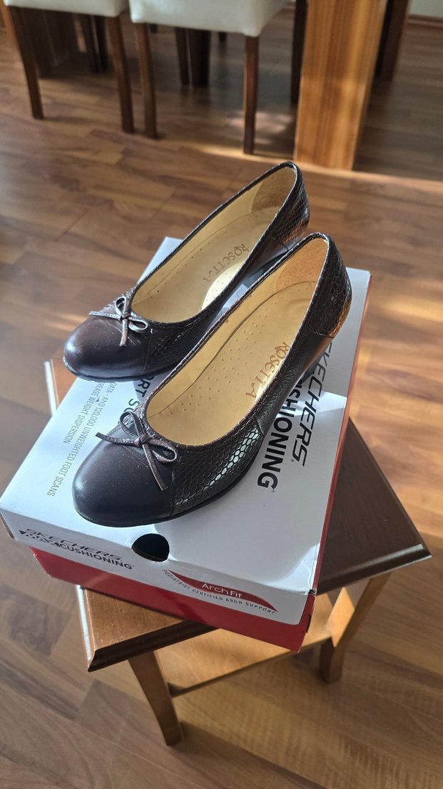 Deri, Kahverengi Yılan Desenli Topuklu Kadın Ayakkabı - Görsel 3