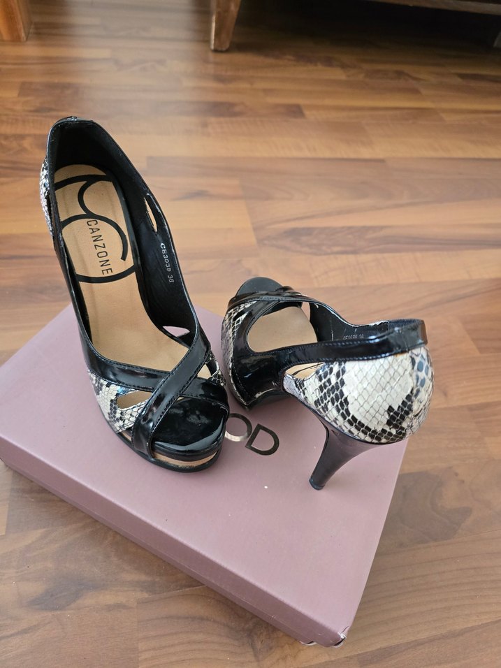 Yeni, Yılan Desenli, Platform Topuklu Kadın Ayakkabı - Görsel 5