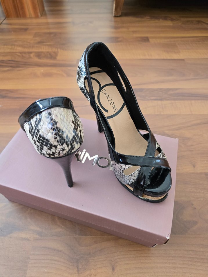 Yeni, Yılan Desenli, Platform Topuklu Kadın Ayakkabı - Görsel 4