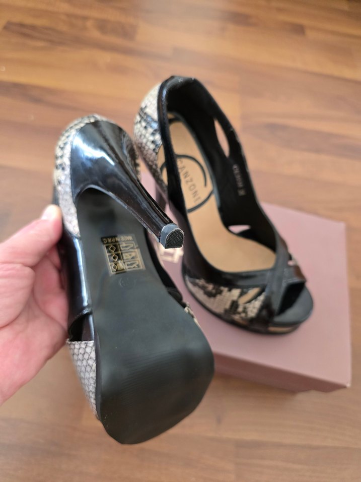 Yeni, Yılan Desenli, Platform Topuklu Kadın Ayakkabı - Görsel 3